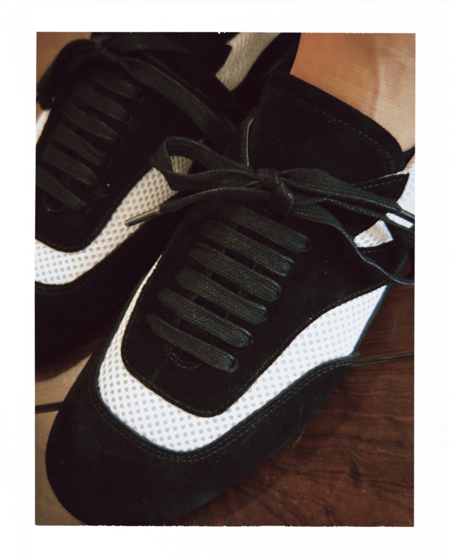 White and Black Leather Tennis