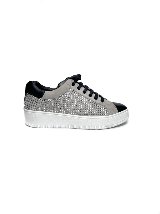 Tenis Cinza com Cristais