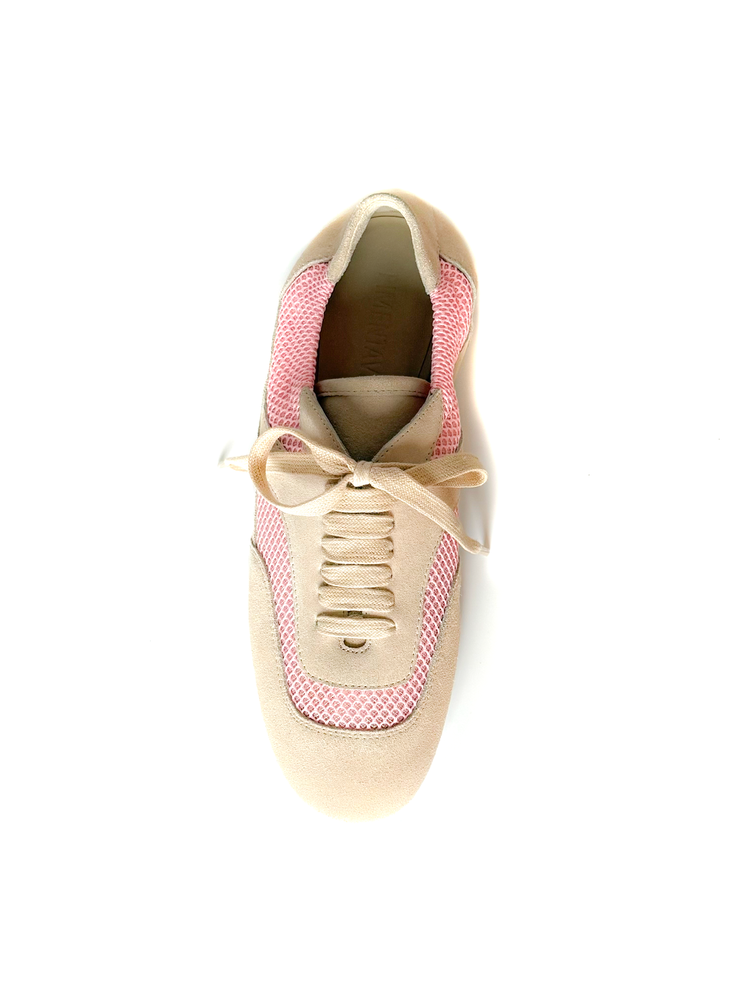 Leather Tennis with Pink Mesh