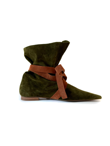 Bota de camurça verde