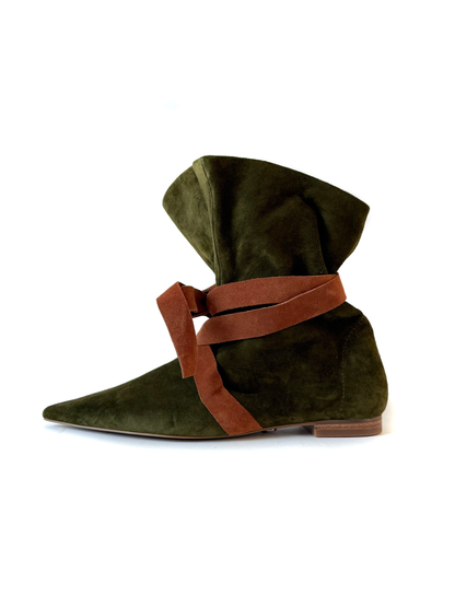 Bota de camurça verde